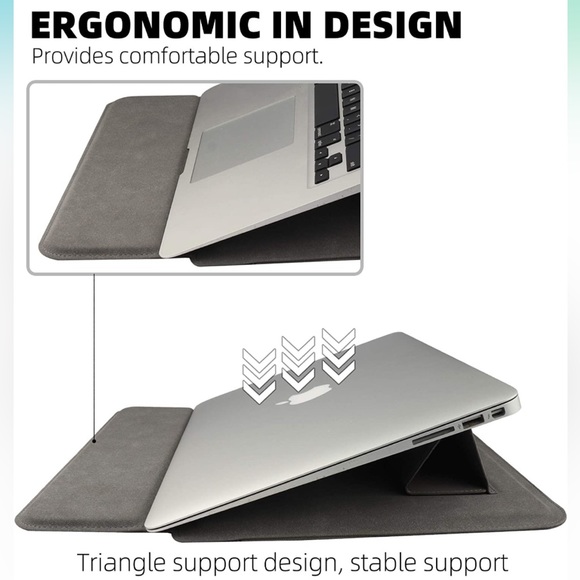 MacBook Pro 13 2016-2021 Laptop Sleeve PU Leather Case - Picture 4 of 9